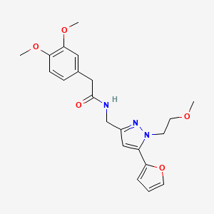 2-(3,4-dimethoxyphenyl)-N-((5-(furan-2-yl)-1-(2-methoxyethyl)-1H-pyrazol-3-yl)methyl)acetamide