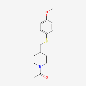 1-(4-(((4-Methoxyphenyl)thio)methyl)piperidin-1-yl)ethanone