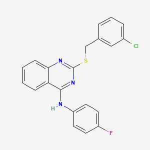 2-[(3-chlorophenyl)methylsulfanyl]-N-(4-fluorophenyl)quinazolin-4-amine