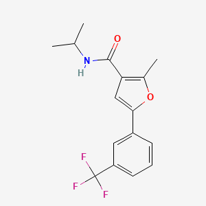 molecular formula C16H16F3NO2 B3001015 2-methyl-N-(propan-2-yl)-5-[3-(trifluoromethyl)phenyl]furan-3-carboxamide CAS No. 878716-58-6