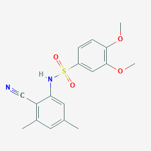 molecular formula C17H18N2O4S B300102 N-(2-cyano-3,5-dimethylphenyl)-3,4-dimethoxybenzenesulfonamide 