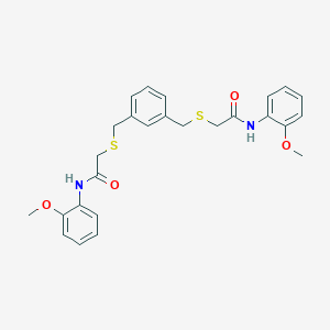 molecular formula C26H28N2O4S2 B300103 2-{[3-({[2-(2-methoxyanilino)-2-oxoethyl]sulfanyl}methyl)benzyl]sulfanyl}-N-(2-methoxyphenyl)acetamide 