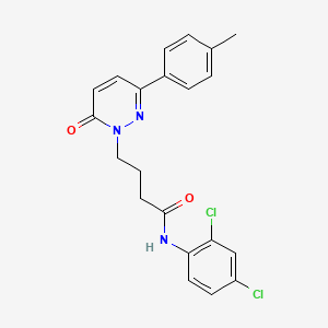 molecular formula C21H19Cl2N3O2 B3001037 N-(2,4-二氯苯基)-4-(6-氧代-3-(对甲苯基)吡啶并-1(6H)-基)丁酰胺 CAS No. 946322-56-1
