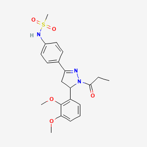 N-(4-(5-(2,3-dimethoxyphenyl)-1-propionyl-4,5-dihydro-1H-pyrazol-3-yl)phenyl)methanesulfonamide