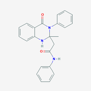 molecular formula C23H21N3O2 B300105 2-(2-Methyl-4-oxo-3-phenyl-1,2,3,4-tetrahydro-2-quinazolinyl)-N-phenylacetamide 