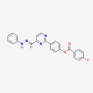 molecular formula C24H17FN4O2 B3001057 4-(4-{[(E)-2-phenylhydrazono]methyl}-2-pyrimidinyl)phenyl 4-fluorobenzenecarboxylate CAS No. 477870-99-8