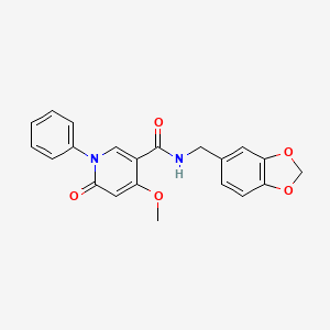 N-(benzo[d][1,3]dioxol-5-ylmethyl)-4-methoxy-6-oxo-1-phenyl-1,6-dihydropyridine-3-carboxamide