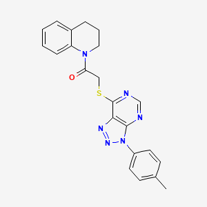 molecular formula C22H20N6OS B3001060 1-(3,4-dihydroquinolin-1(2H)-yl)-2-((3-(p-tolyl)-3H-[1,2,3]triazolo[4,5-d]pyrimidin-7-yl)thio)ethanone CAS No. 863459-13-6