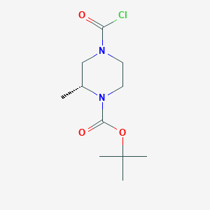 molecular formula C11H19ClN2O3 B3001063 tert-butyl (2R)-4-carbonochloridoyl-2-methylpiperazine-1-carboxylate CAS No. 2287238-45-1