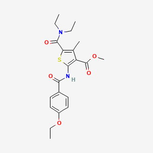 molecular formula C21H26N2O5S B3001064 Methyl 5-(diethylcarbamoyl)-2-{[(4-ethoxyphenyl)carbonyl]amino}-4-methylthiophene-3-carboxylate CAS No. 420089-60-7