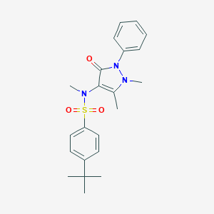 molecular formula C22H27N3O3S B300107 4-tert-butyl-N-(1,5-dimethyl-3-oxo-2-phenyl-2,3-dihydro-1H-pyrazol-4-yl)-N-methylbenzenesulfonamide 