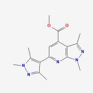 methyl 1,3-dimethyl-6-(1,3,5-trimethyl-1H-pyrazol-4-yl)-1H-pyrazolo[3,4-b]pyridine-4-carboxylate