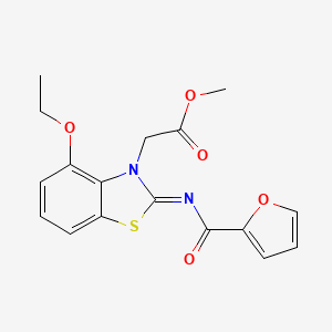 2-[4-Ethoxy-2-[2-furanyl(oxo)methyl]imino-1,3-benzothiazol-3-yl]acetic acid methyl ester