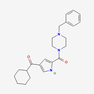 molecular formula C23H29N3O2 B3001088 [5-(4-benzylpiperazine-1-carbonyl)-1H-pyrrol-3-yl]-cyclohexylmethanone CAS No. 477848-95-6