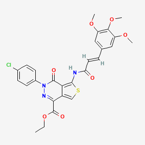 (E)-ethyl 3-(4-chlorophenyl)-4-oxo-5-(3-(3,4,5-trimethoxyphenyl)acrylamido)-3,4-dihydrothieno[3,4-d]pyridazine-1-carboxylate