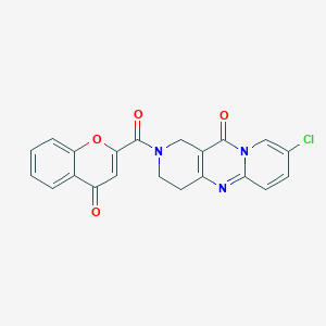 molecular formula C21H14ClN3O4 B3001093 8-chloro-2-(4-oxo-4H-chromene-2-carbonyl)-3,4-dihydro-1H-dipyrido[1,2-a:4',3'-d]pyrimidin-11(2H)-one CAS No. 2034413-65-3