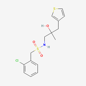 molecular formula C15H18ClNO3S2 B3001097 1-(2-chlorophenyl)-N-{2-hydroxy-2-[(thiophen-3-yl)methyl]propyl}methanesulfonamide CAS No. 2097917-96-7