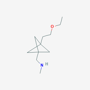 molecular formula C11H21NO B3001099 1-[3-(2-Ethoxyethyl)-1-bicyclo[1.1.1]pentanyl]-N-methylmethanamine CAS No. 2287315-26-6