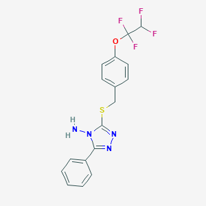 molecular formula C17H14F4N4OS B300110 3-phenyl-5-{[4-(1,1,2,2-tetrafluoroethoxy)benzyl]sulfanyl}-4H-1,2,4-triazol-4-amine 