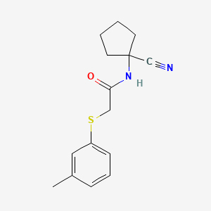 molecular formula C15H18N2OS B3001104 N-(1-cyanocyclopentyl)-2-[(3-methylphenyl)sulfanyl]acetamide CAS No. 1252300-91-6
