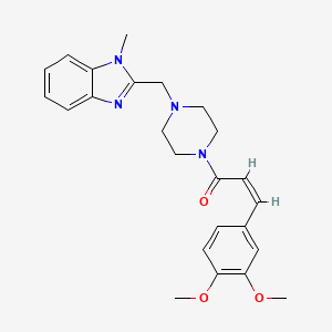(Z)-3-(3,4-dimethoxyphenyl)-1-(4-((1-methyl-1H-benzo[d]imidazol-2-yl)methyl)piperazin-1-yl)prop-2-en-1-one
