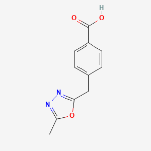 molecular formula C11H10N2O3 B3001119 4-[(5-Methyl-1,3,4-oxadiazol-2-yl)methyl]benzoic acid CAS No. 936755-37-2