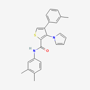 molecular formula C24H22N2OS B3001120 N-(3,4-dimethylphenyl)-4-(3-methylphenyl)-3-(1H-pyrrol-1-yl)thiophene-2-carboxamide CAS No. 1291842-54-0