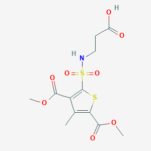 molecular formula C12H15NO8S2 B3001125 3-[3,5-Bis(methoxycarbonyl)-4-methylthiophene-2-sulfonamido]propanoic acid CAS No. 612044-89-0