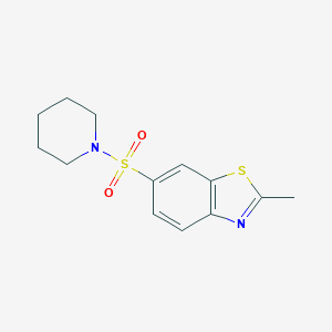 molecular formula C13H16N2O2S2 B300113 2-Methyl-6-(piperidine-1-sulfonyl)-benzothiazole 