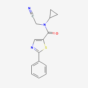 molecular formula C15H13N3OS B3001134 N-(cyanomethyl)-N-cyclopropyl-2-phenyl-1,3-thiazole-5-carboxamide CAS No. 1797939-91-3