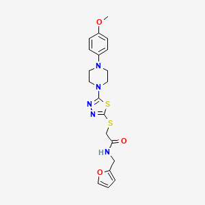 molecular formula C20H23N5O3S2 B3001135 N-(furan-2-ylmethyl)-2-((5-(4-(4-methoxyphenyl)piperazin-1-yl)-1,3,4-thiadiazol-2-yl)thio)acetamide CAS No. 1105224-97-2