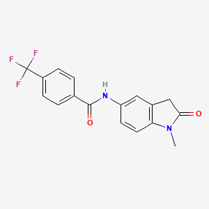 molecular formula C17H13F3N2O2 B3001139 N-(1-methyl-2-oxoindolin-5-yl)-4-(trifluoromethyl)benzamide CAS No. 921837-94-7