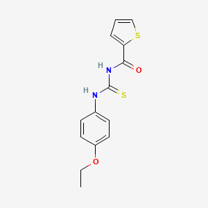 molecular formula C14H14N2O2S2 B3001143 N-(((4-Ethoxyphenyl)amino)thioxomethyl)-2-thienylformamide CAS No. 642956-51-2