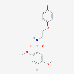 molecular formula C16H17ClFNO5S B300115 4-chloro-N-[2-(4-fluorophenoxy)ethyl]-2,5-dimethoxybenzenesulfonamide 