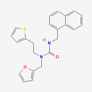 molecular formula C23H22N2O2S B3001167 1-(Furan-2-ylmethyl)-3-(naphthalen-1-ylmethyl)-1-(2-(thiophen-2-yl)ethyl)urea CAS No. 1396800-01-3