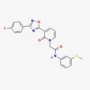 molecular formula C22H17FN4O3S B3001171 2-(3-(3-(4-fluorophenyl)-1,2,4-oxadiazol-5-yl)-2-oxopyridin-1(2H)-yl)-N-(3-(methylthio)phenyl)acetamide CAS No. 1251611-98-9