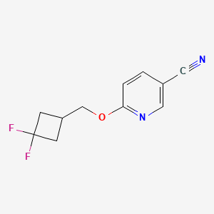 molecular formula C11H10F2N2O B3001179 6-[(3,3-二氟环丁基)甲氧基]吡啶-3-甲腈 CAS No. 2197892-38-7