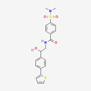 molecular formula C21H22N2O4S2 B3001189 4-(Dimethylsulfamoyl)-N-[2-hydroxy-2-(4-thiophen-2-ylphenyl)ethyl]benzamide CAS No. 2380192-65-2