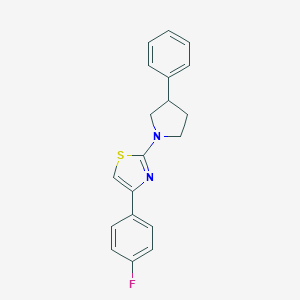 molecular formula C19H17FN2S B300119 4-(4-Fluorophenyl)-2-(3-phenylpyrrolidin-1-yl)-1,3-thiazole 