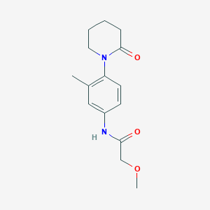 molecular formula C15H20N2O3 B3001195 2-methoxy-N-(3-methyl-4-(2-oxopiperidin-1-yl)phenyl)acetamide CAS No. 922905-16-6