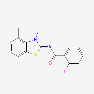 molecular formula C16H13IN2OS B3001197 N-(3,4-dimethyl-1,3-benzothiazol-2-ylidene)-2-iodobenzamide CAS No. 865544-04-3