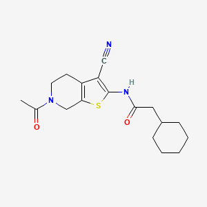 molecular formula C18H23N3O2S B3001209 N-(6-acetyl-3-cyano-4,5,6,7-tetrahydrothieno[2,3-c]pyridin-2-yl)-2-cyclohexylacetamide CAS No. 1171915-55-1