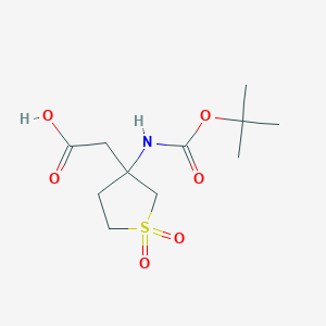 molecular formula C11H19NO6S B3001212 2-[3-[(2-甲基丙烷-2-基)氧羰基氨基]-1,1-二氧代硫代环丙烷-3-基]乙酸 CAS No. 2164867-54-1