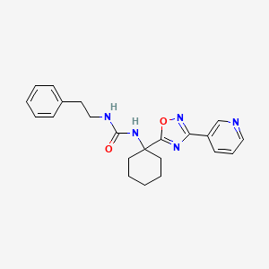 molecular formula C22H25N5O2 B3001218 1-苯乙基-3-(1-(3-(吡啶-3-基)-1,2,4-恶二唑-5-基)环己基)脲 CAS No. 1396766-18-9