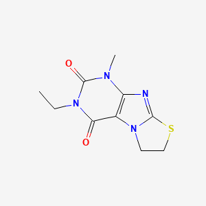 molecular formula C10H12N4O2S B3001231 3-ethyl-1-methyl-6,7-dihydrothiazolo[2,3-f]purine-2,4(1H,3H)-dione CAS No. 313646-08-1
