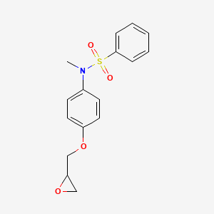 molecular formula C16H17NO4S B3001238 N-Methyl-N-[4-(oxiran-2-ylmethoxy)phenyl]benzenesulfonamide CAS No. 2411264-55-4