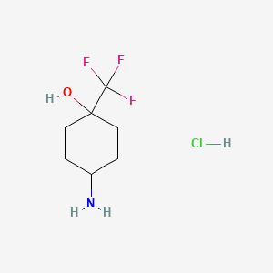 molecular formula C7H13ClF3NO B3001251 4-Amino-1-(trifluoromethyl)cyclohexan-1-ol hydrochloride CAS No. 2137056-98-3