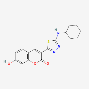 molecular formula C17H17N3O3S B3001255 3-[5-(cyclohexylamino)-1,3,4-thiadiazol-2-yl]-7-hydroxy-2H-chromen-2-one CAS No. 442531-96-6