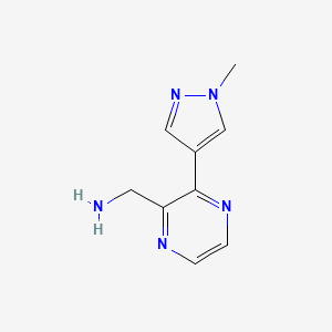 molecular formula C9H11N5 B3001261 (3-(1-methyl-1H-pyrazol-4-yl)pyrazin-2-yl)methanamine CAS No. 2091121-70-7