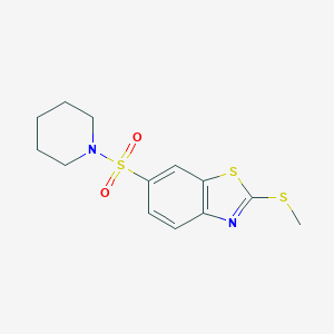 molecular formula C13H16N2O2S3 B300127 2-Methylsulfanyl-6-(piperidine-1-sulfonyl)-benzothiazole 